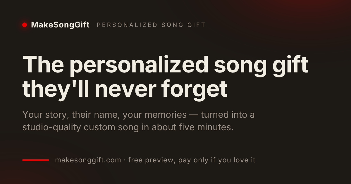 Screenshot of SongFor, Turn a story into a custom studio-quality song, preview free